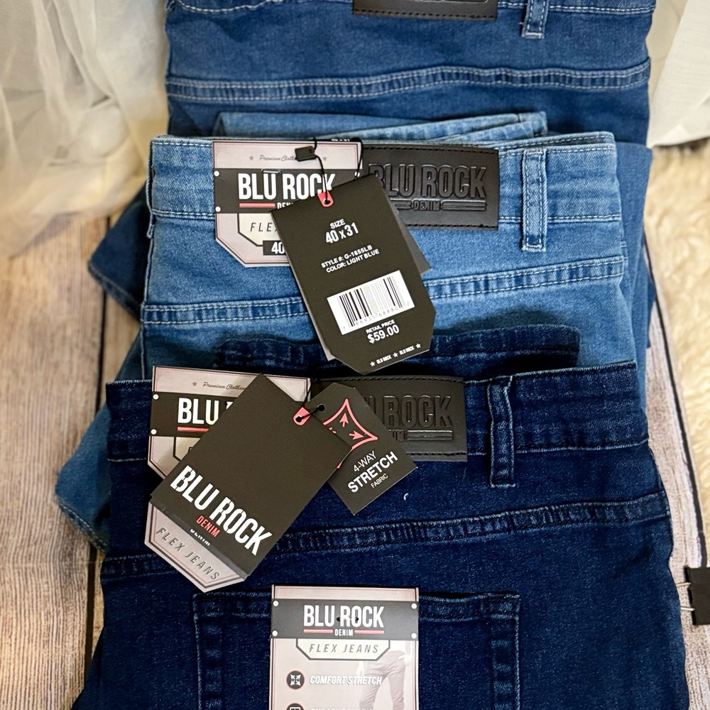Men's Flex Jeans - Blue and Dark Blue